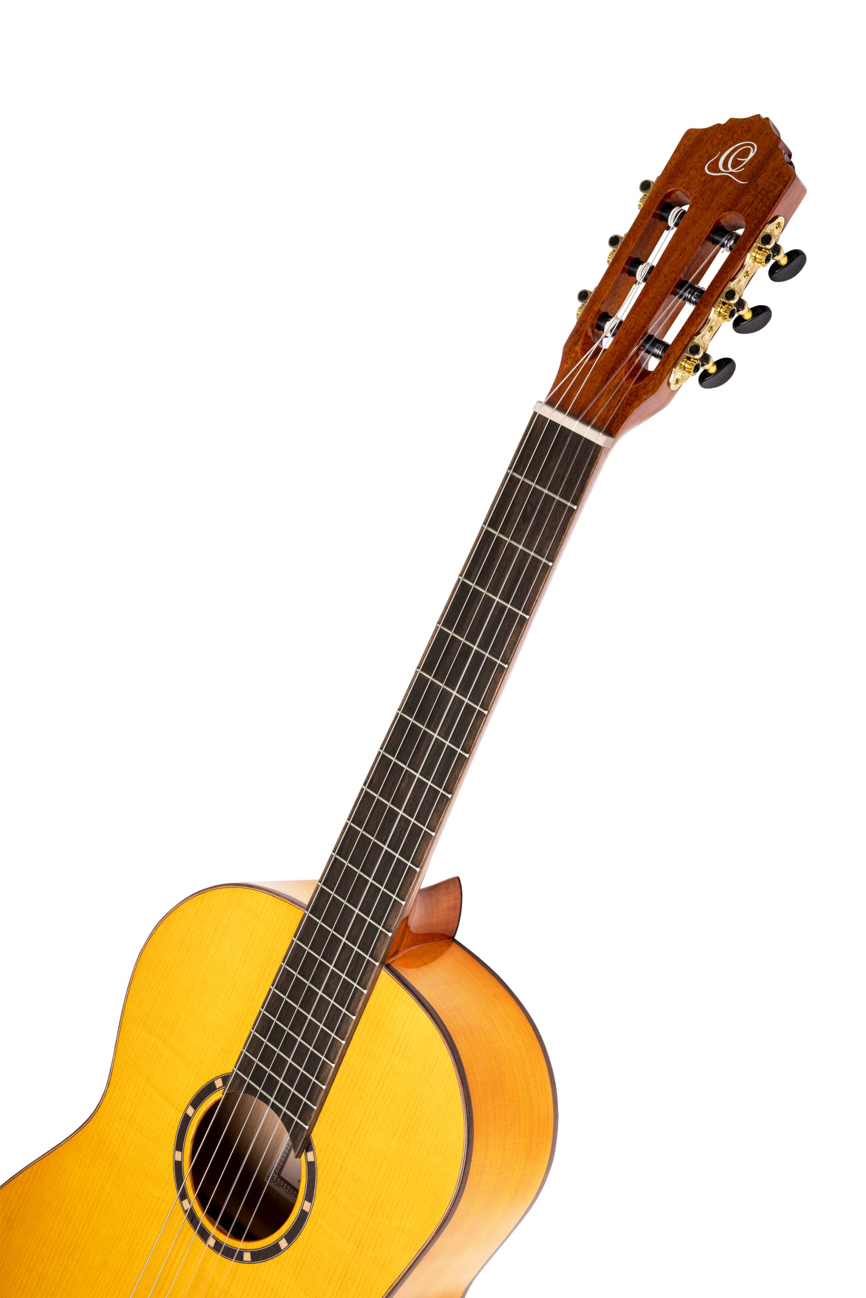 Ortega Guitars Family Series Pro - Guitarra de concierto flamenco 4/4 (pícea y ciprés, acabado brillante, incluye funda R170F)