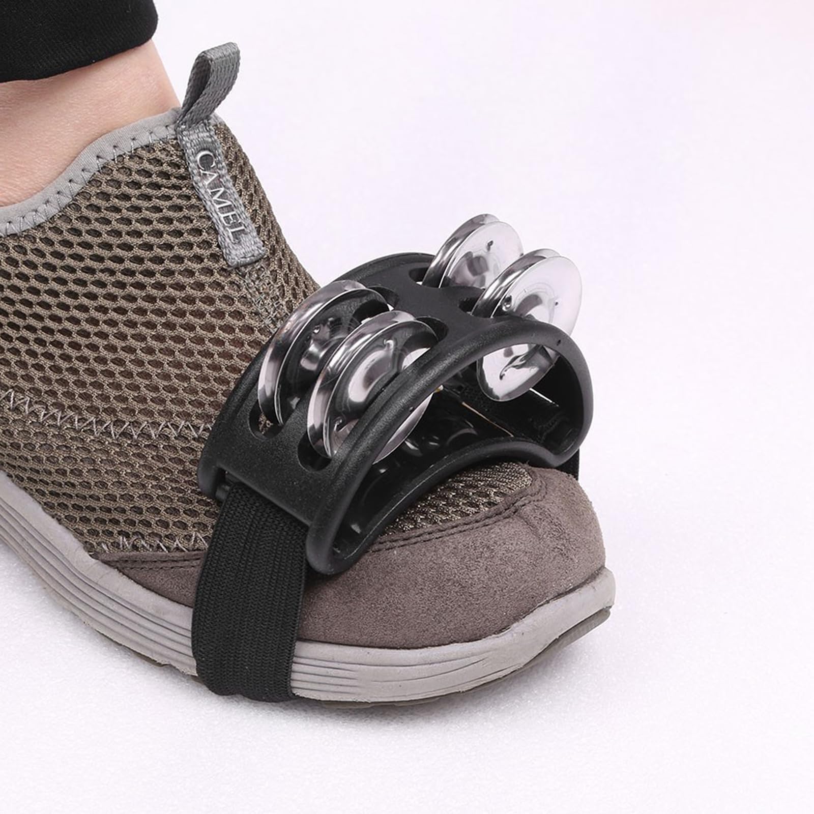 2Pcs Bright Foot Tambourine Percussion Lightweight Half Moon Musical Instrument 2‑Row Foot Tambourine for Party Shoes Gift Singer - Image 4