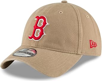 New Era Unisex-Adult MLB Core Classic 9TWENTY Khaki Team Color Home Adjustable Hat Cap One Size Fits All - Boston Red Sox Khaki