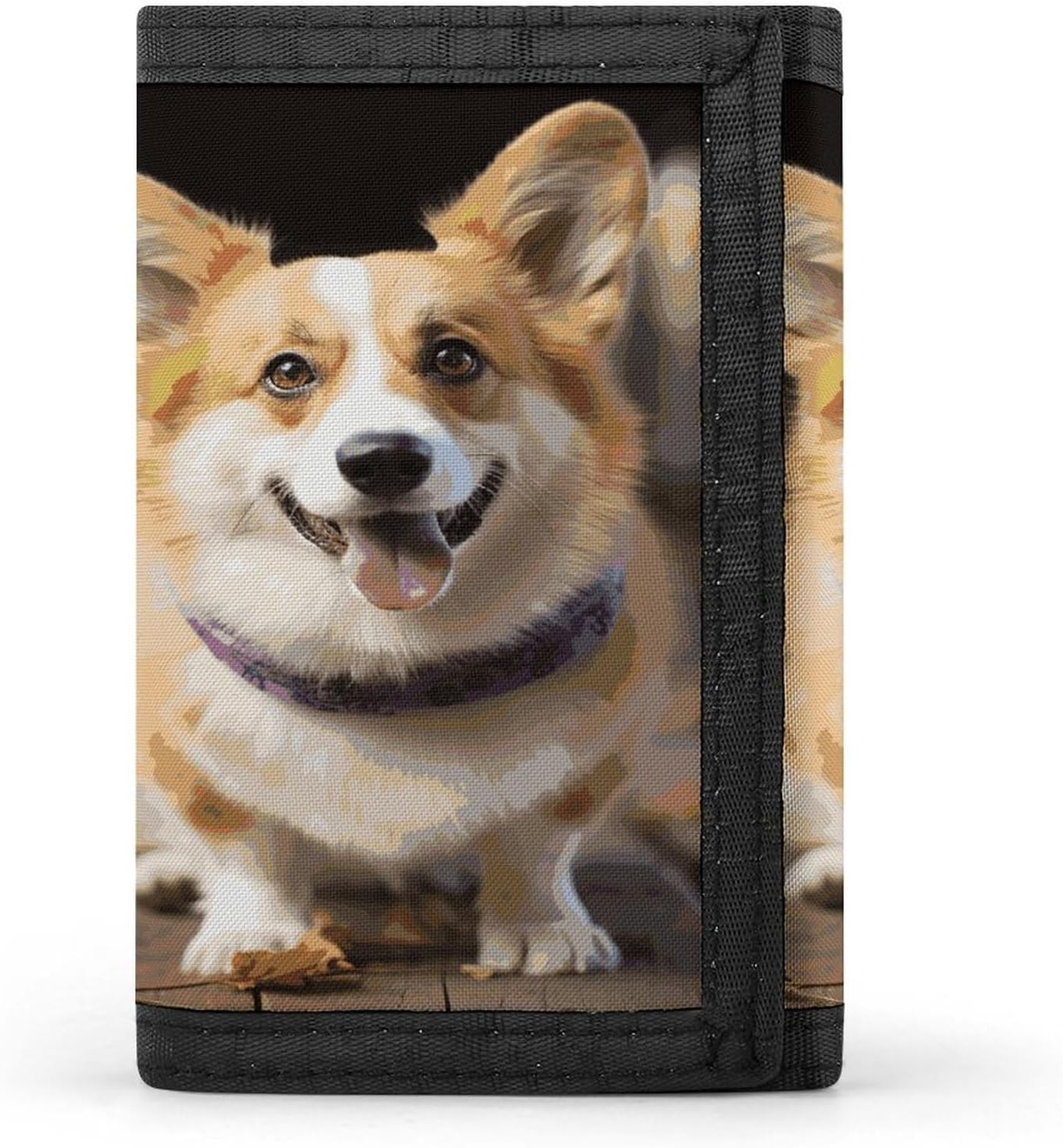Dog Corg Wallet for Men Women Zipper Travel Wallets Stylish Trifold Wallets with Large Capacity Bifold Wallet