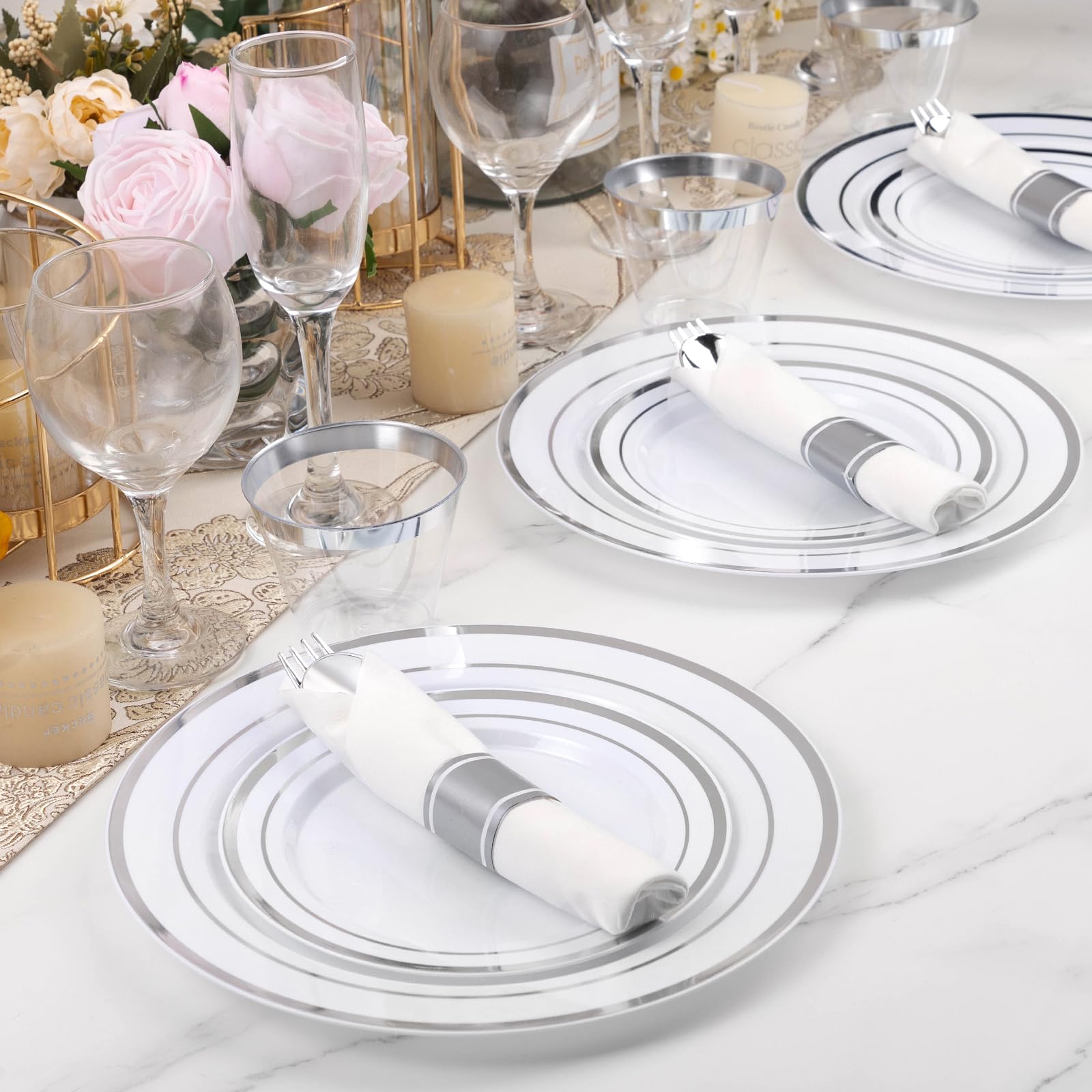 Disposable Silverware Set - 100 Forks, Knives, Spoons -7 Disposable Silverware Set - 100 Forks, Knives, Spoons -7
