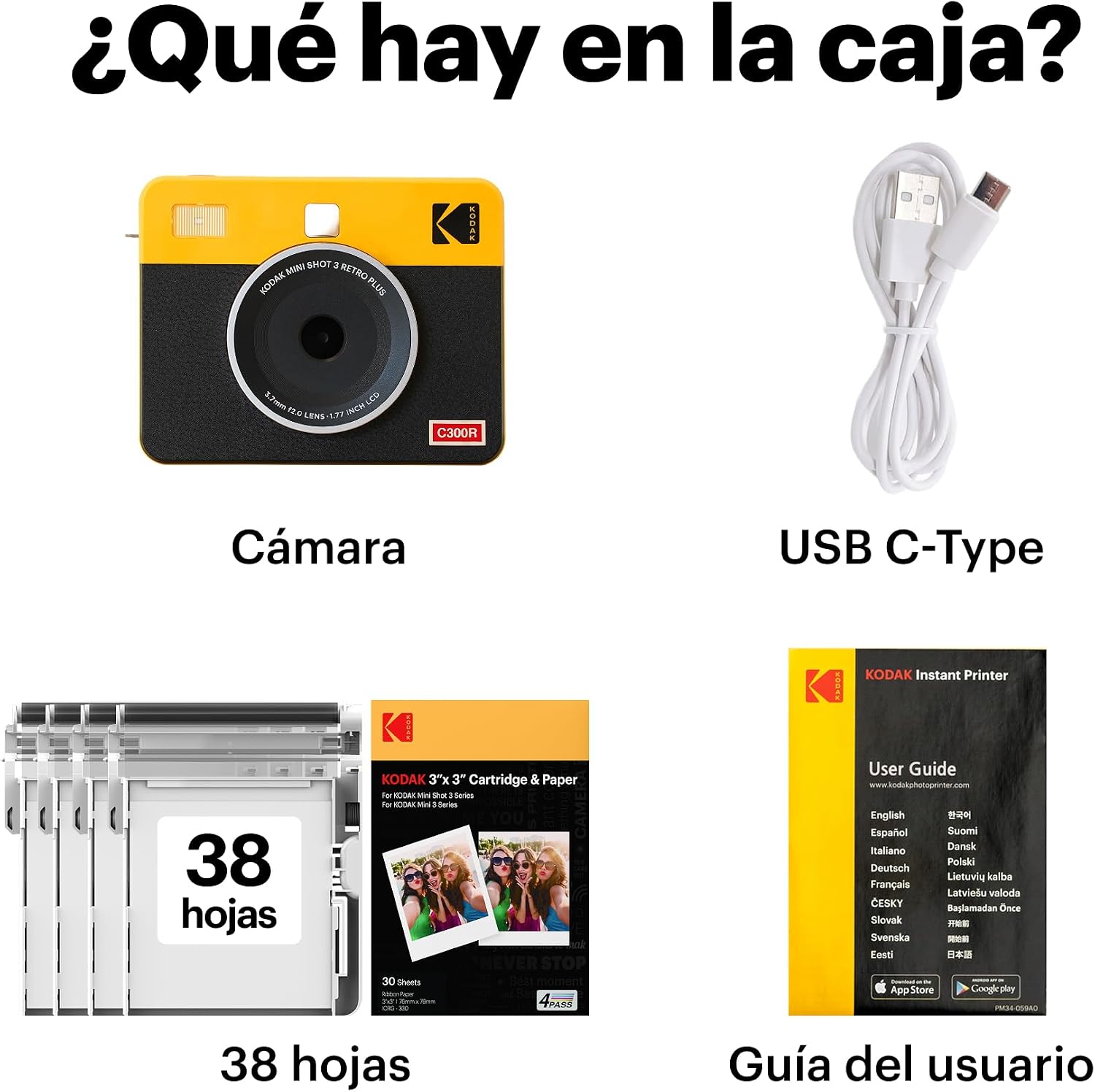 KODAK Mini Shot 3 Retro Cámara Digital Instantánea & Impresora Fotográfica 2-en-1 7,6 x 7,6 cm, 38 Hojas, Cámara Portátil con Impresión, Impresora Bluetooth iOS & Android, Sublimación 4PASS, Blanca 9