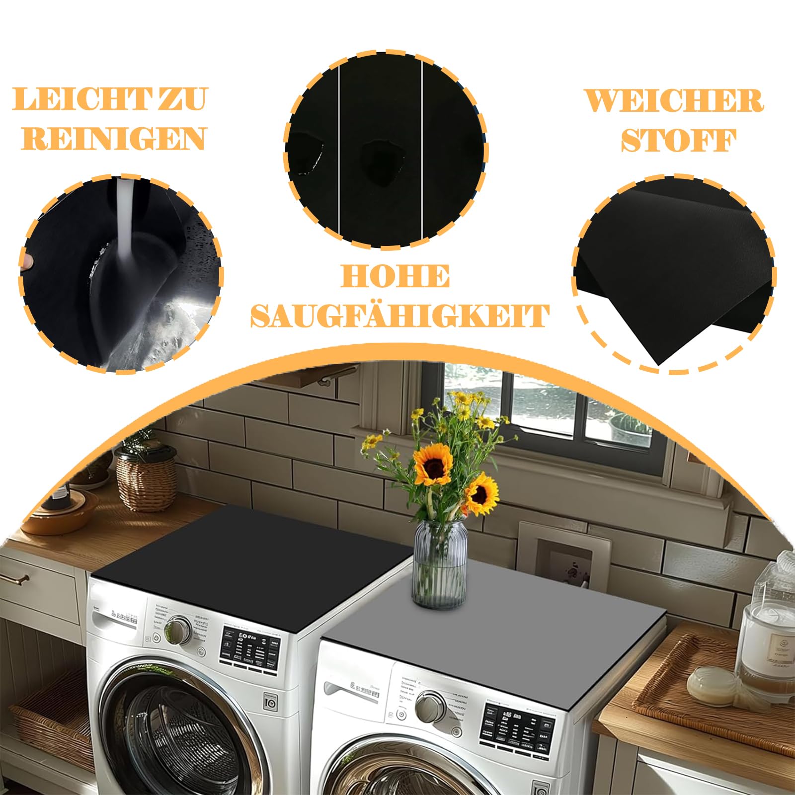 QMZDXH Coprilavatrice da Interno Copri Lavatrice per Interno Copertura per Lavatrice copriasciugatrice Copertura della Lavatrice Durevole, Non Facile da stropicciare o sbiadire A,40 * 50cm