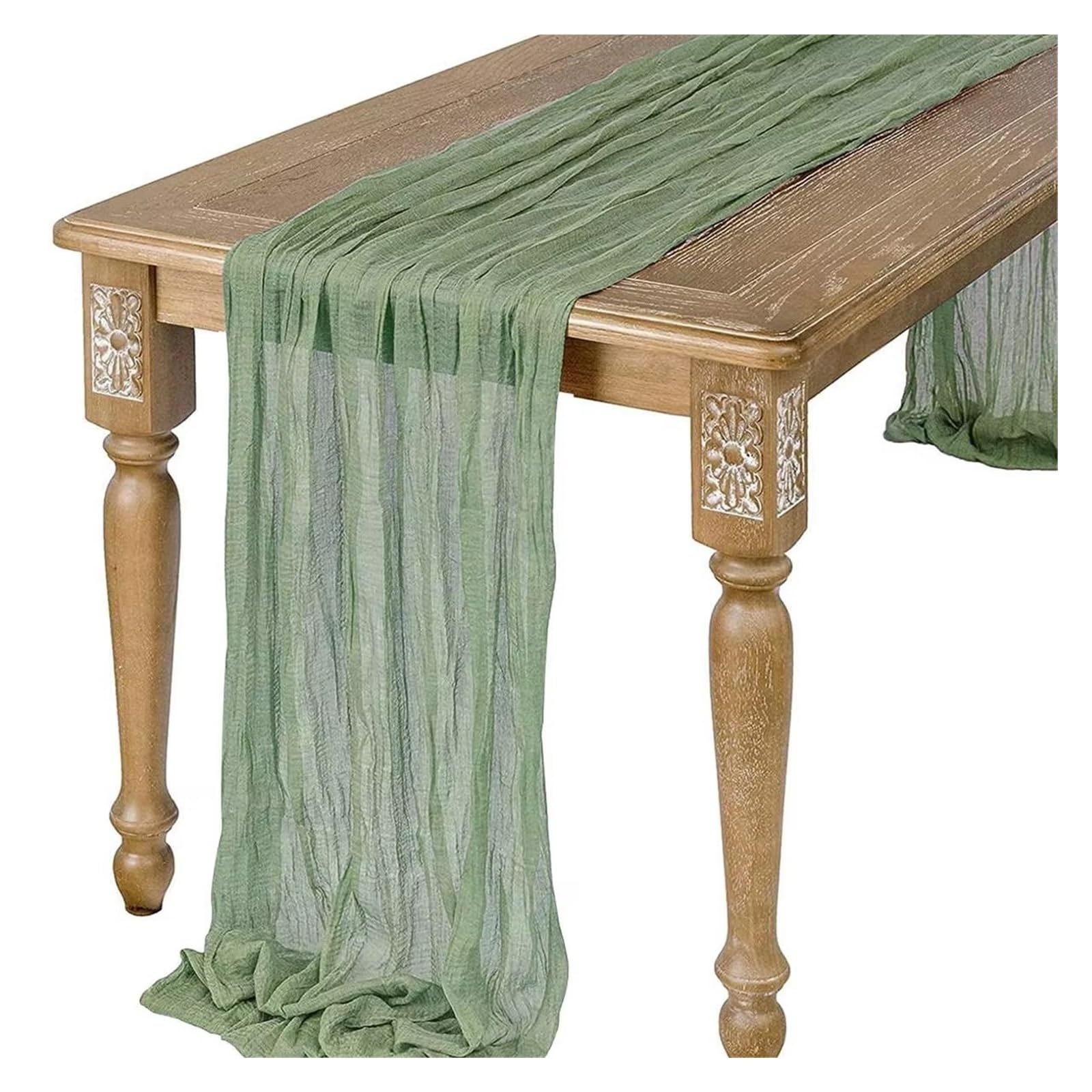 Chiffon Table Runner Semi-Sheer Gauze Table Runner Cheesecloth Setting Dining Vintage Wedding Party Banquets Arches Cake Decor(Color 3)