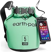 Vista 53 de Earth Pak Bolsa Seca Impermeable - Mochila Impermeable de Cierre Enrollable Superior Mantiene el Equipo Seco para Kayak con Funda Impermeable