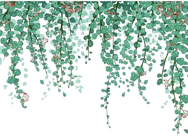 Dciustfhe Hanging Green Vine Leaf Wall Decal Stickers for Bedroom Living Room, Removable Eucalyptus Ivy Plants Wall Art Mural