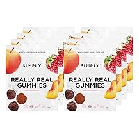 Vista 1 de SIMPLY Really Real Gummies Made with Real Fruit Peach and Raspberry 1.8 oz (Pack of 8) No Cane Sugar + Gluten Free + Kosher