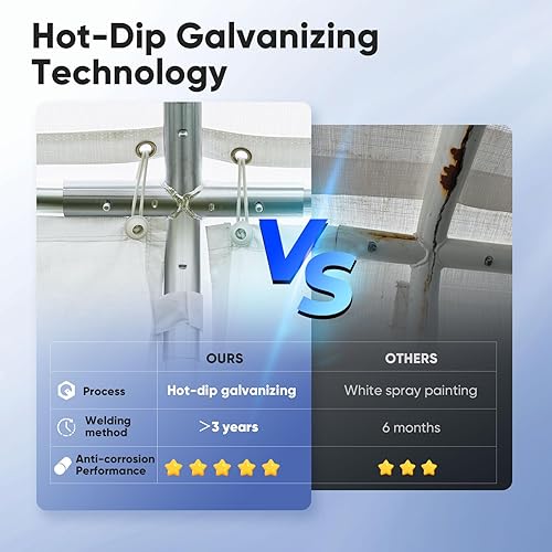 Miniatura 4 de Quictent Tienda de campaña para fiestas de 13 x 26 pies, resistente, para exteriores, color blanco, para fiestas, bodas, carpa de refugio con bolsas