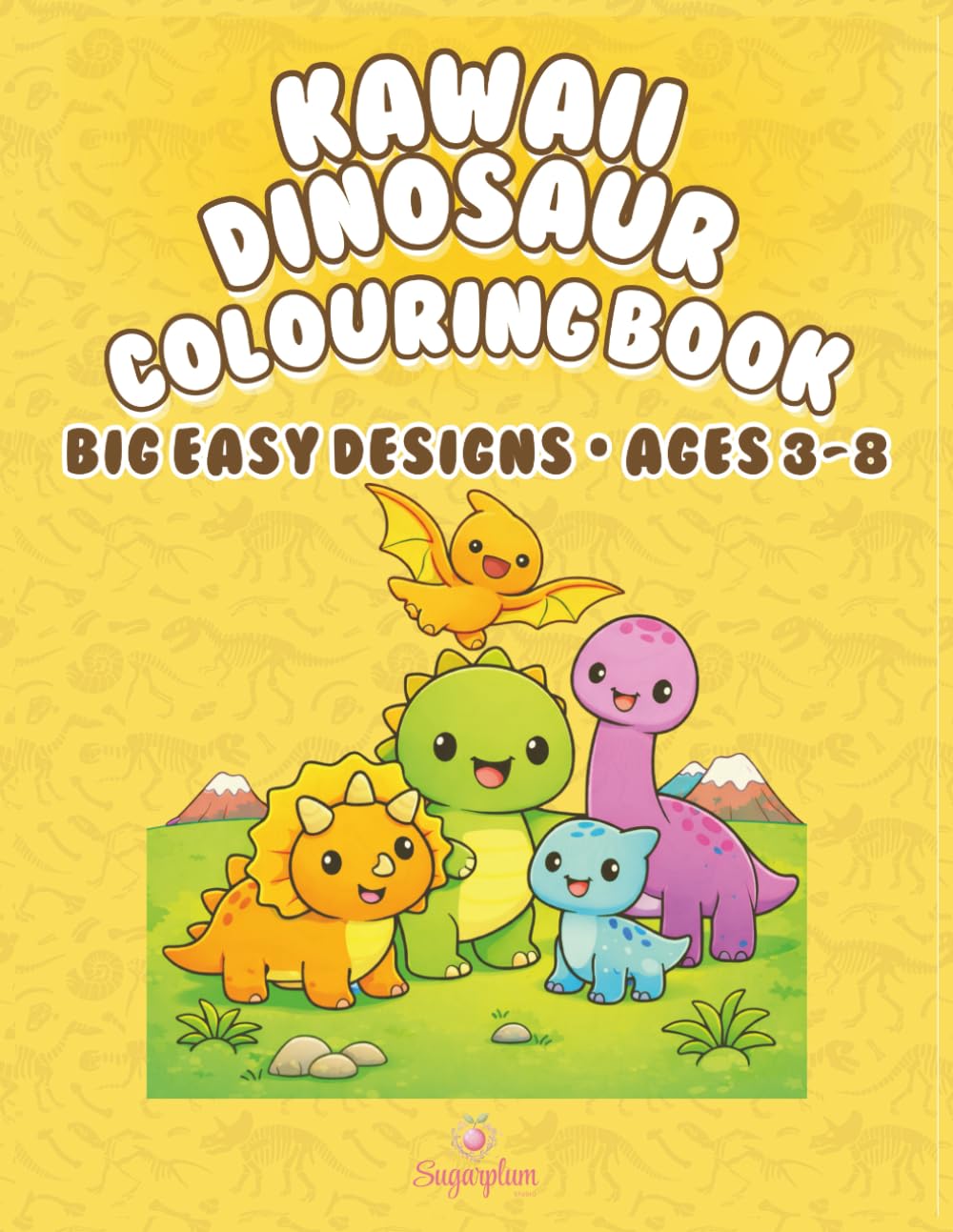 Kawaii Dinosaur: Colouring Book for Kids Ages 3–8