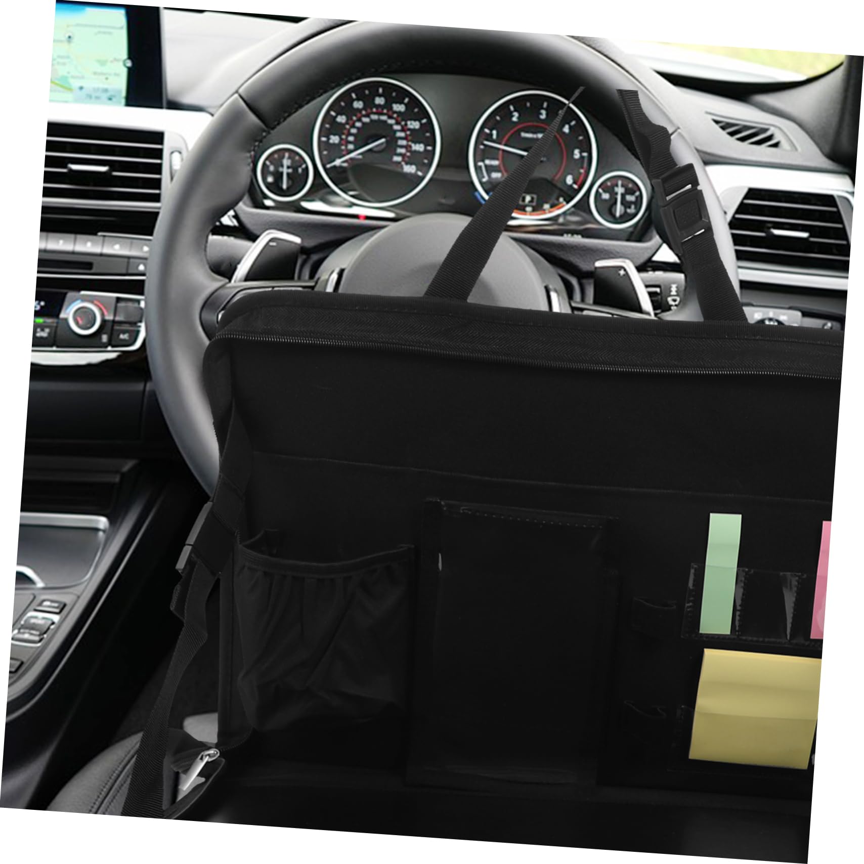 OUNONA Table Pliante Voiture Noire Compacte en Tissu Oxford pour Repas