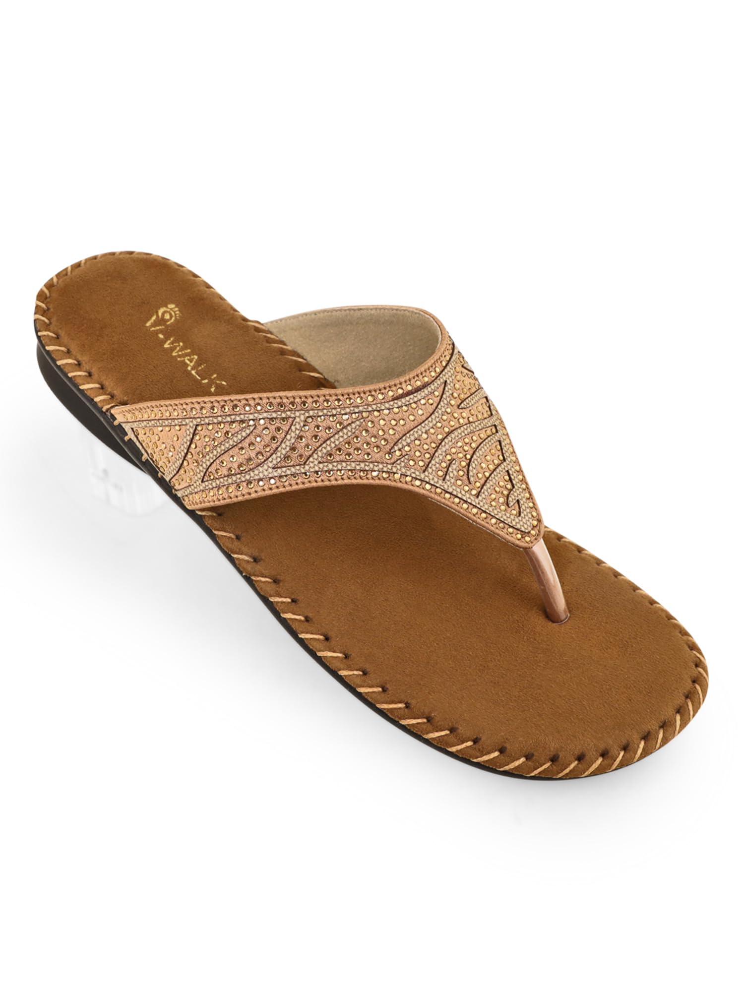 Embellished Casual Slip-ons Comfort Sandals for Women | Easy-To-Wear Women's Daily-Wear Chappals | Outdoor, Office, Daily-Wear & Shopping Comfortable Sandals-image-1