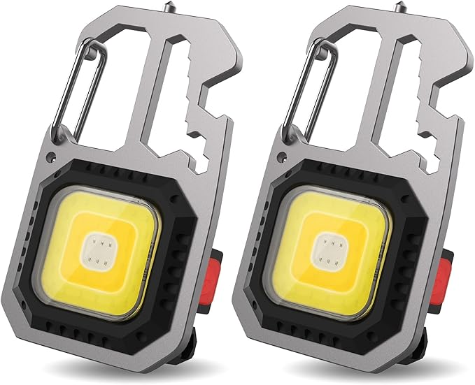 T-SUN 800 Lúmenes Linterna LED Recargable, 7 Modos Mini Linterna LED, COB Portátil Multifuncional Luz, USB Recargable Linternas para Camping, Pesca, Pasear al Perro, Caminar, Emerge (2 Piezas)