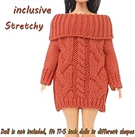 Vista 2 de BJDBUS Winter Turtleneck Sweater Clothes for 11.5 inch Girl Doll Accessories (Red Orange)
