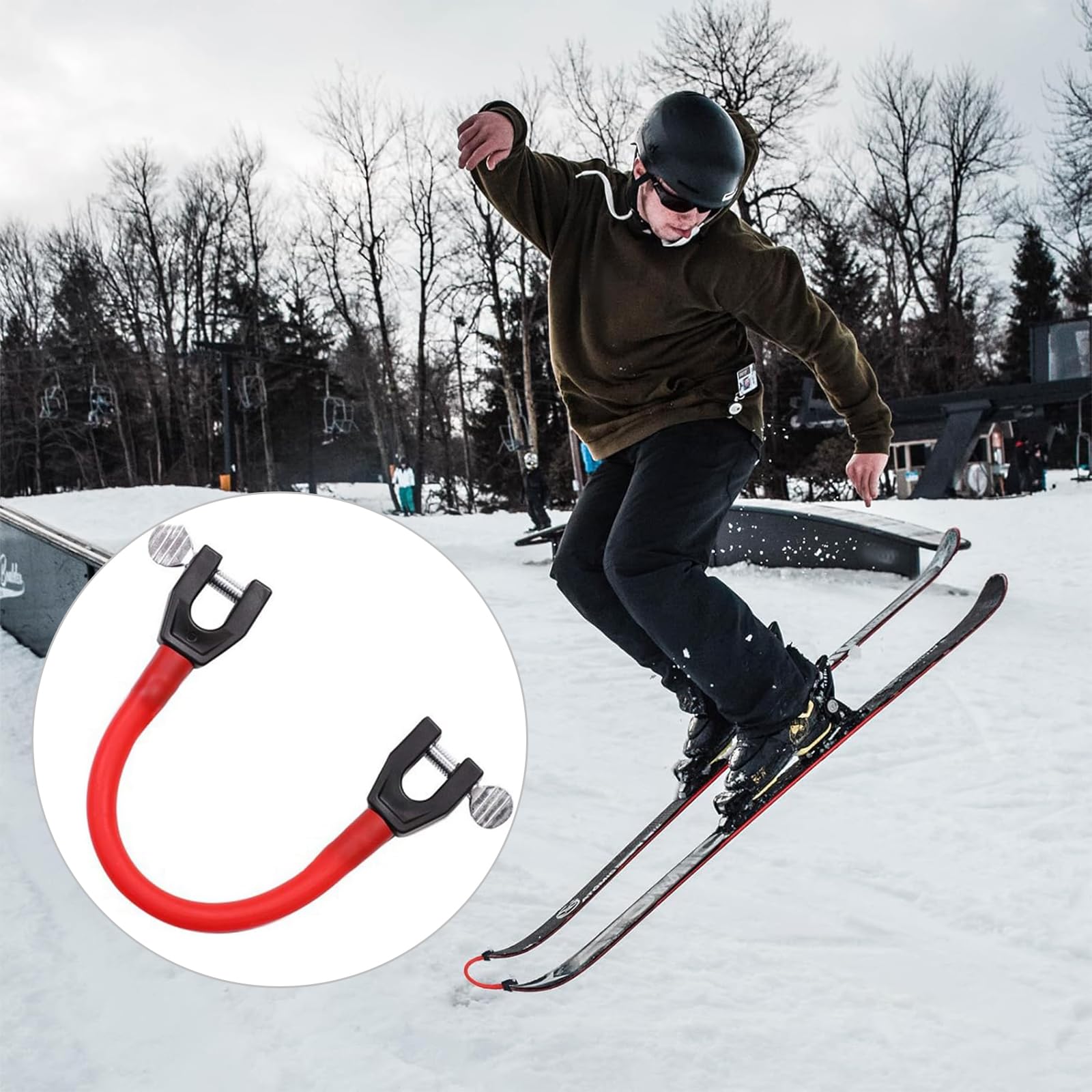 Conector de Puntas de Esquí para Niños, Accesorios de Snowboard Portátil para Entrenamiento de Esquí