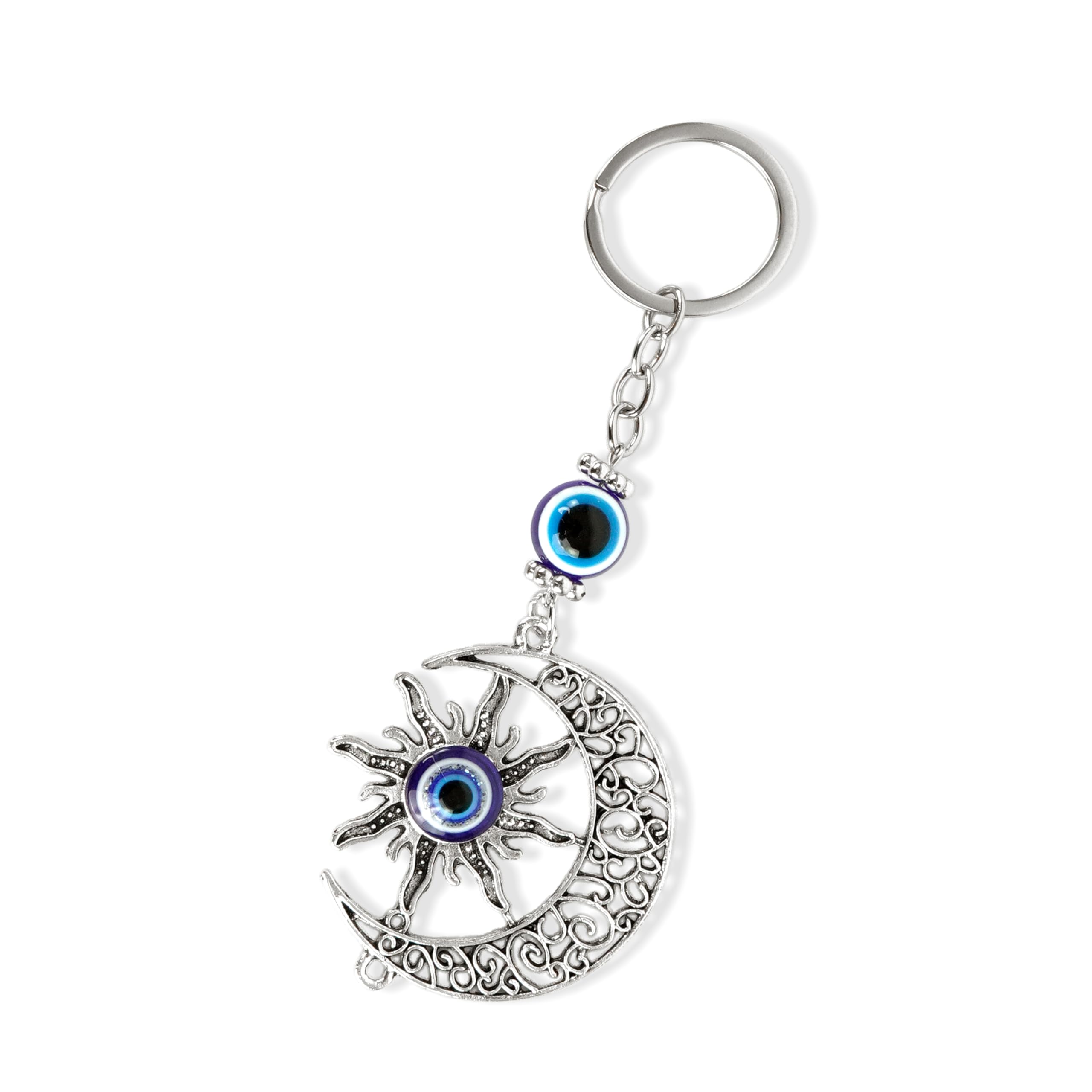 Storite Evil Eye Sun Moon Keychain – Protective & Stylish Keyring for Men & Women – Ideal Gift for Friends & Family (5 x 13 cm)