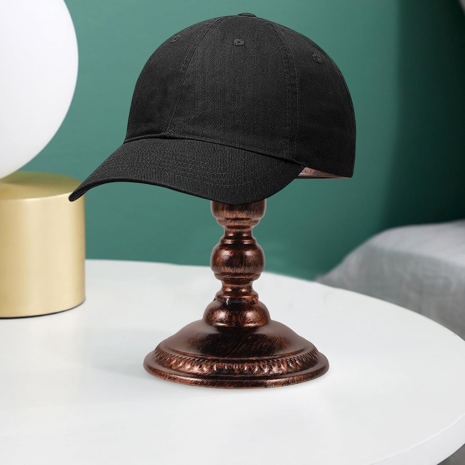 Alipis Vintage Golden Iron Hat Display Stand for Tabletop Use Small Size Hat Rack Holder with Unique Creative Design