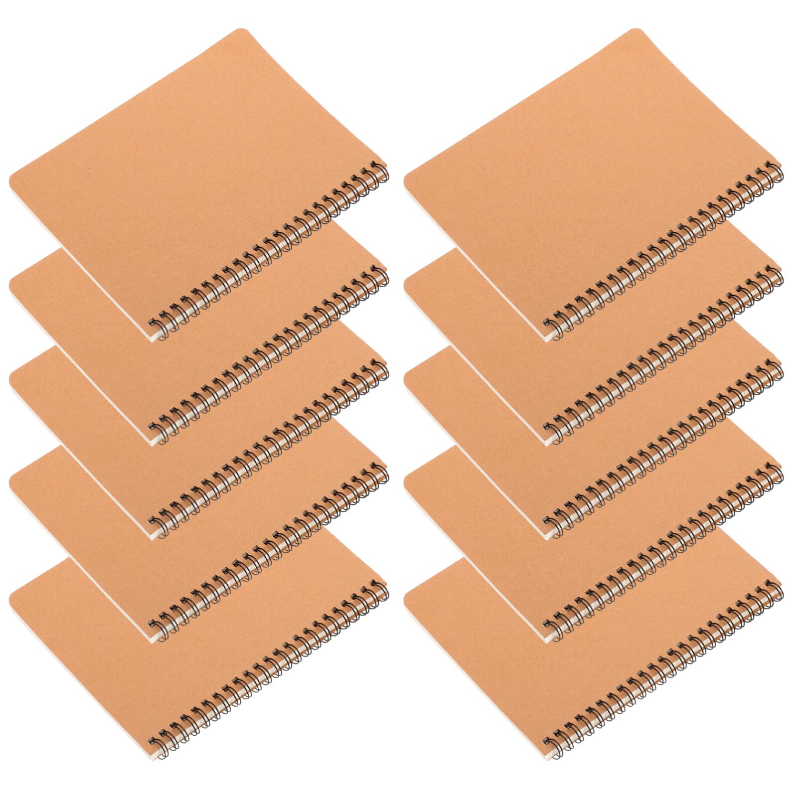 Operitacx 10pièces Lot de Carnets à Spirale Pages Blanches Bloc-notes pour Listes de Tâches Journal Vierge