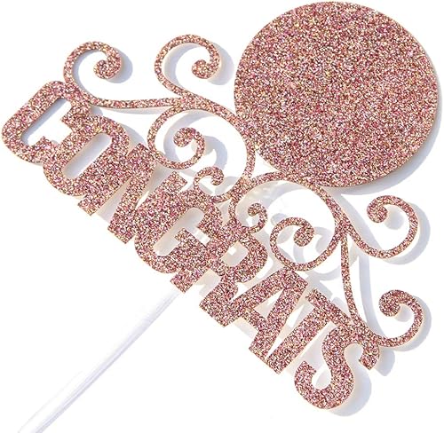 Miniatura 7 de Talorine Decoración para pastel con purpurina y marco de fotos, suministros especiales de decoración de fiesta de graduación de oro rosa
