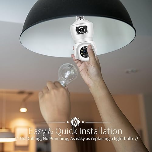 Miniatura 3 de TIENCIY Cámara de seguridad con inclinación panorámica, cámara de doble lente Pro HD 2K, cámara tipo bala, cámara IP inalámbrica Wi-Fi, cámaras CCTV