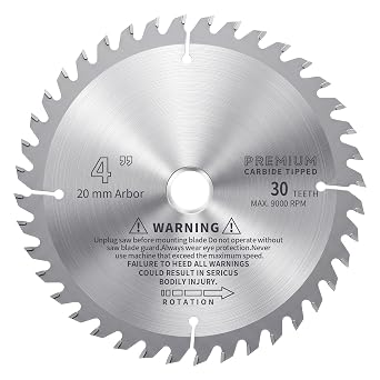 TCT Circular Saw Blade, 4 Inch, 30T | Carbide-Tipped for Table & Miter Saws, Fine Finish, Cuts Metal, Wood, Mild Steel, Aluminum, Plywood, MDF, Plastic, Composite