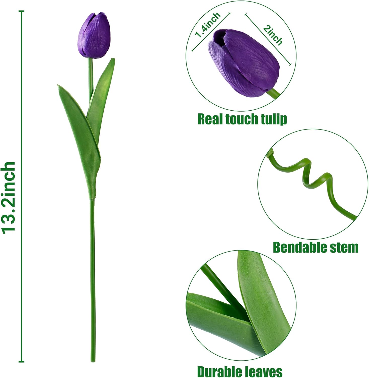 Sggvecsy 30 Pcs Fake Tulips Artificial Flowers Real Touch PU Faux Flowers Tulip Stems for Wedding Spring Bouquet Floral Arrangement Party Home Office Decorations for Mother's Day (Multi Colors) - Image 6