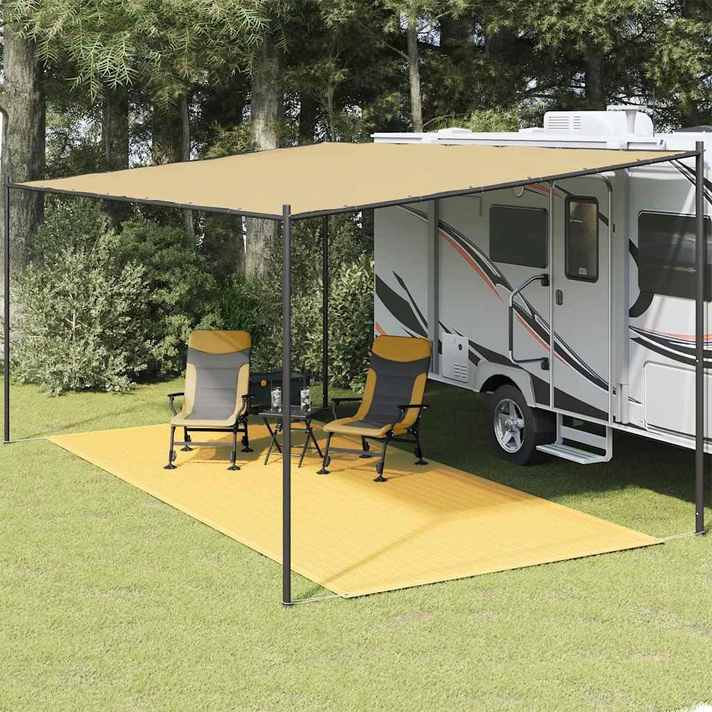 Tappeto tenda 250 x 600 cm beige resistente tappeto esterno in HDPE traspirante resistente alle intemperie facile da pulire per campeggio e roulotte