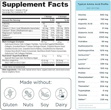 Ancient Nutrition Advanced Multi Collagen Peptides Hydrate, Mixed Berry