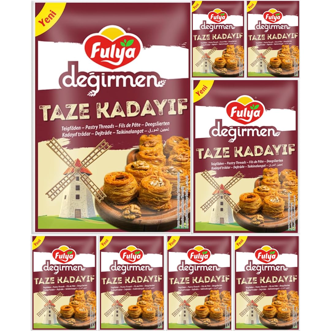 Fulya Degirmen Pastry Threads Fresh Kadayif Turkish style dessert 400 Gram x 8 Packs by Pufai Grocery