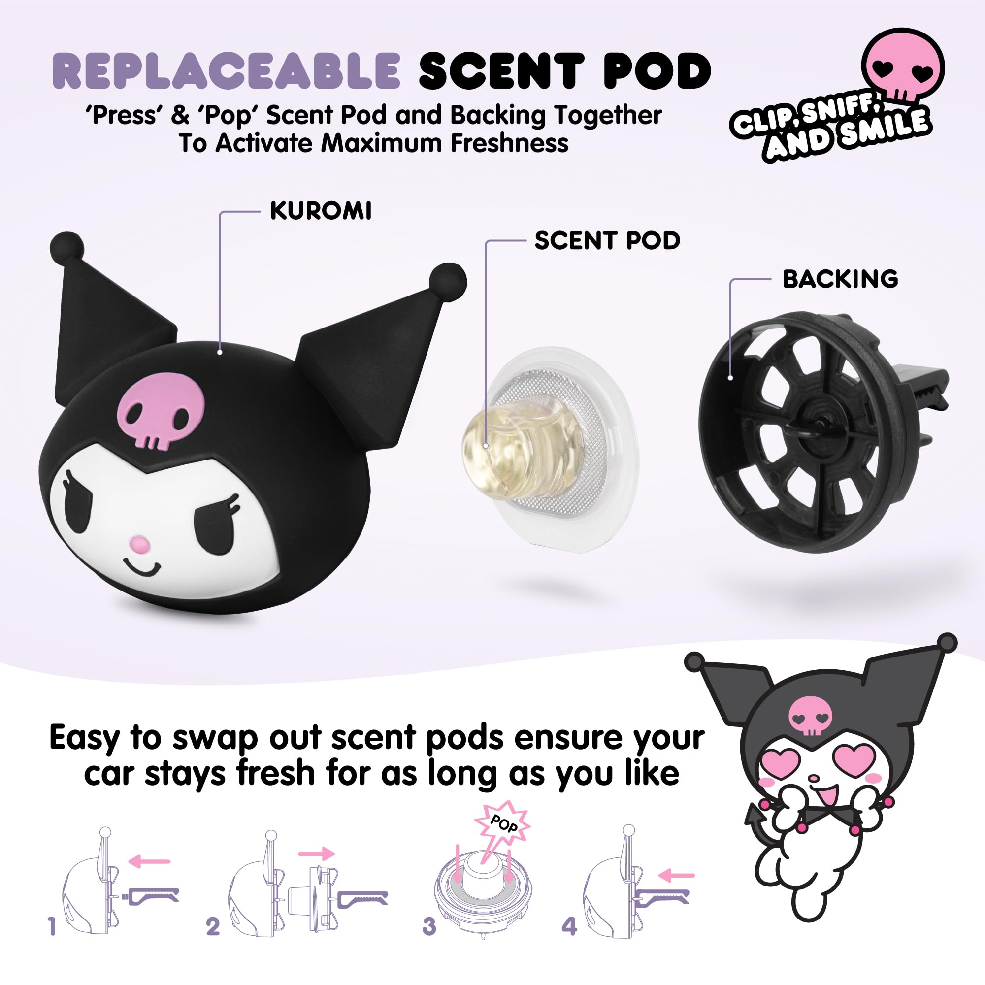 Sanrio Kuromi Car Air Freshener for Cars Trucks SUVs, Hello Kitty