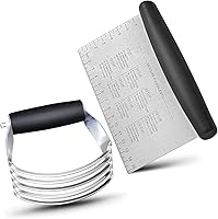 ALLTOP Stainless Steel Bench Scraper & Pastry Dough Blender Set - Durable Baking Tools with Comfort Grip for Pies, Biscuits & Nuts