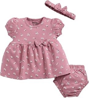 Smart Baby Baby Girl Dress with Bloomer and Head Band | Interlock Cotton | Soft, Lightweight & Comfortable Outfit for 0-12... Price In India