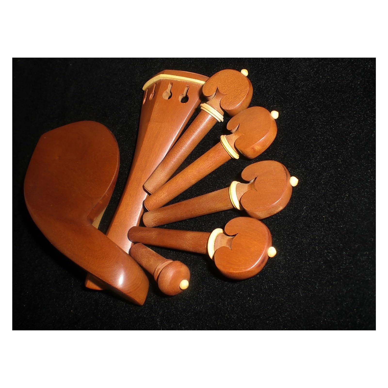 accessori per violino Set completo di accessori per violino Accordatori in legno di giuggiola Mentoniera Mandrino Cordiera Bottoni di coda Set completo intarsiato con corda di coda senza vite di bosso