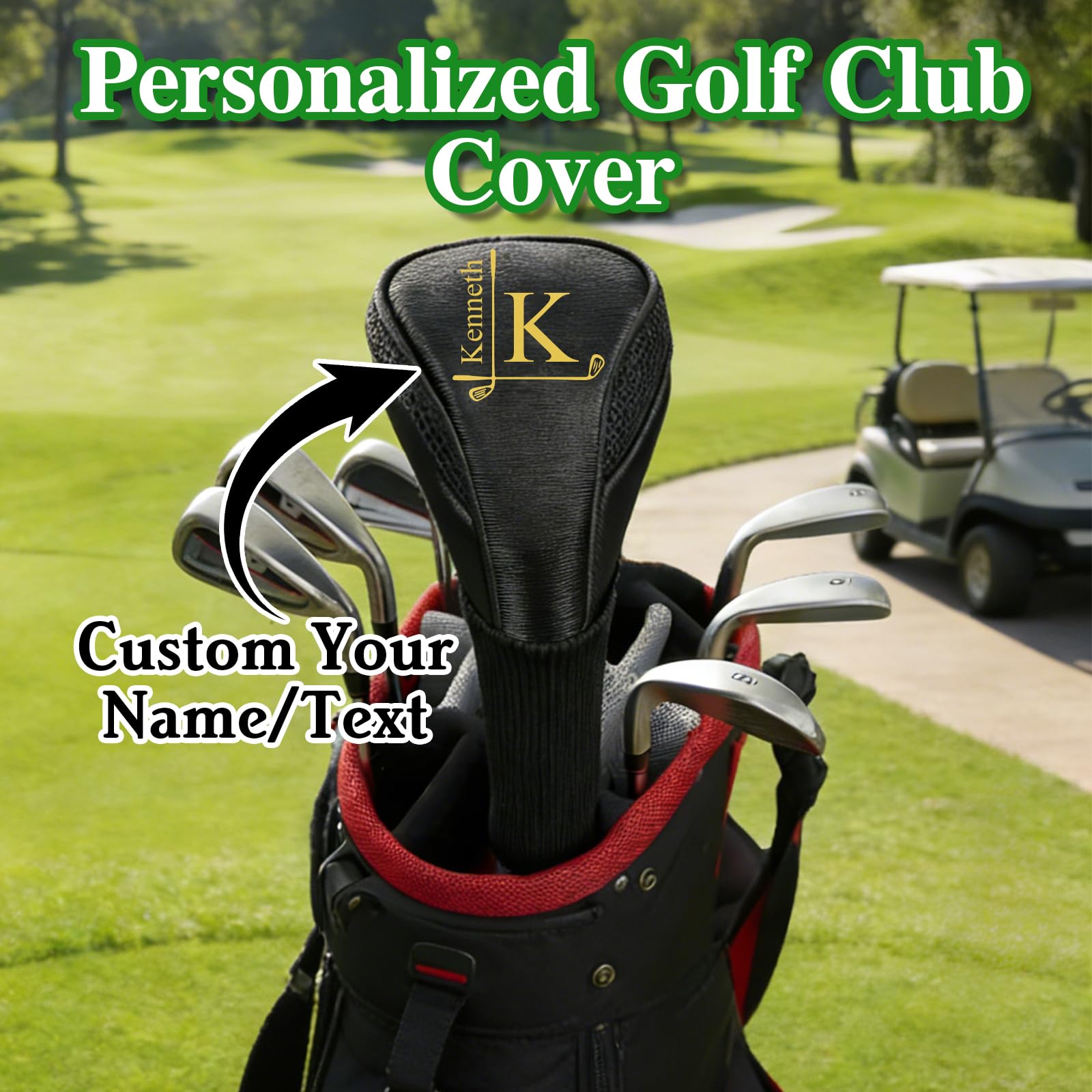 Housse de Club de Golf personnalisée UIDMEN, Couvre-Club de Driver, Impression personnalisée avec nom ou Logo, Accessoires de Golf pour Hommes, Cadeaux pour Les passionnés de Golf, Les golfeurs