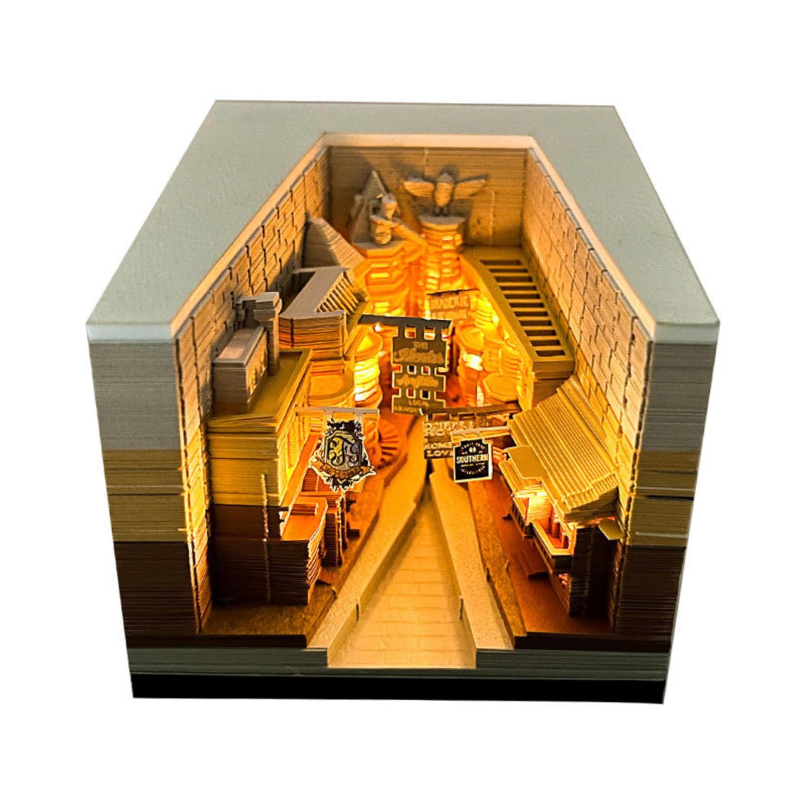 Kalendarz 3D 2026, kalendarz czasowy 2026 z notatnikiem, kreatywny papier 3D artystyczny kalendarz biurkowy z jasnym i akrylowym pudełkiem ekspozycyjnym, zrób to sam, ręcznie rozdarty papier, rzeźba