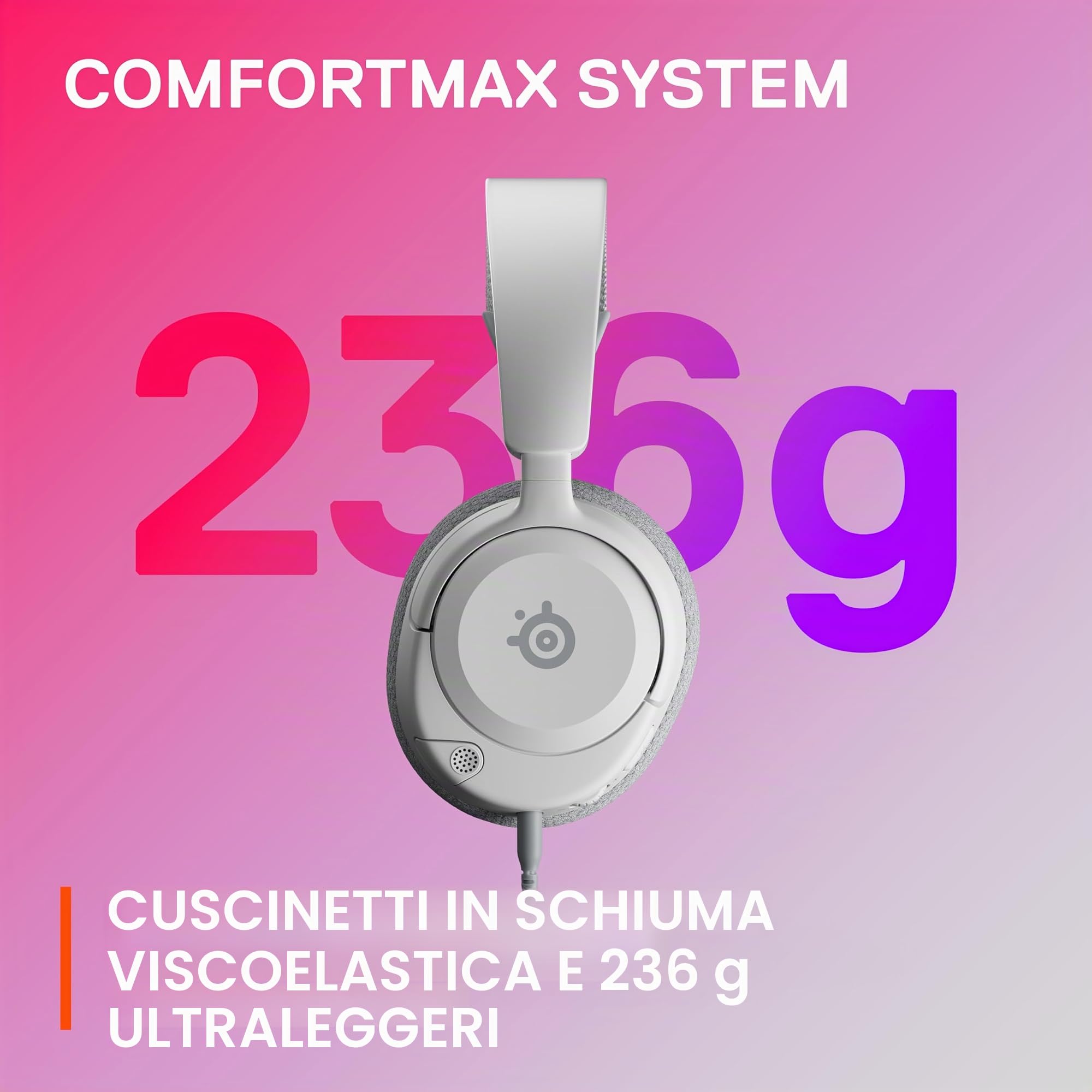 SteelSeries NUOVO Cuffie da gioco multi-sistema Arctis Nova 1 - Driver Hi-Fi - Audio spaziale a 360° - Design confortevole - Durevole - Ultra leggero - Microfono con cancellazione del rumore - PC,