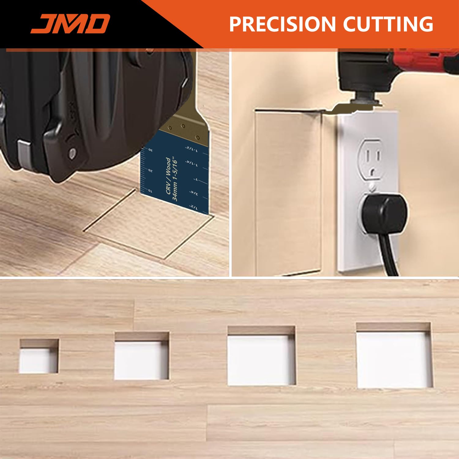 USHOP Lame Utensile Multifunzione,Accessori Per Utensili Oscillanti Accessori Per Multi Tool,Oscillanti Multifunzione Accessori Multitool Per Legno,Plastica E Metallo Lame - 7
