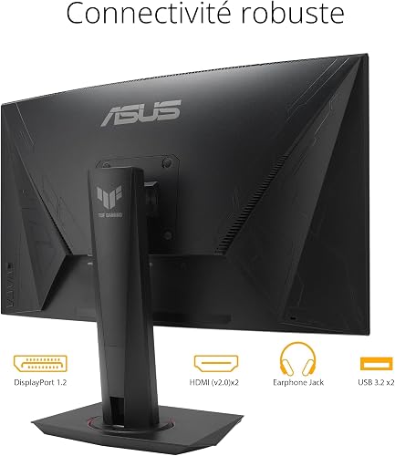 ASUS TUF Gaming VG27VQM - Ecran PC Gamer Esport 27" FHD - Dalle VA incurvée - 240Hz - 1ms - 1980x1080 - Display Port, 2X HDMI et 2X USB-A - Haut-parleurs - AMD FreeSync - Extreme Low Motion Blur - 6