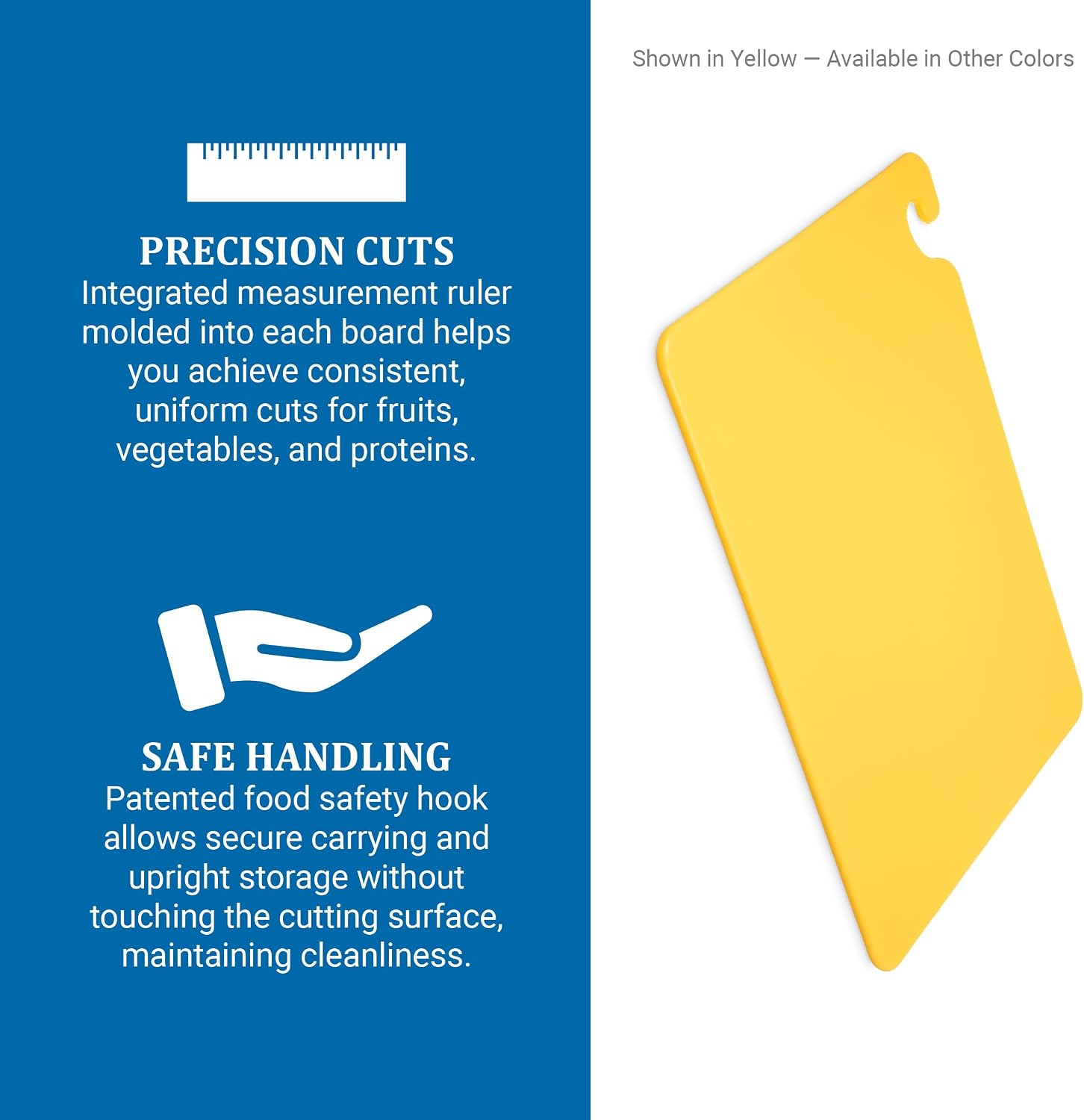 San Jamar CB152012YL 20" Width x 15" Height x 1/2" Depth, Yellow Cut-N-Carry Cutting Board