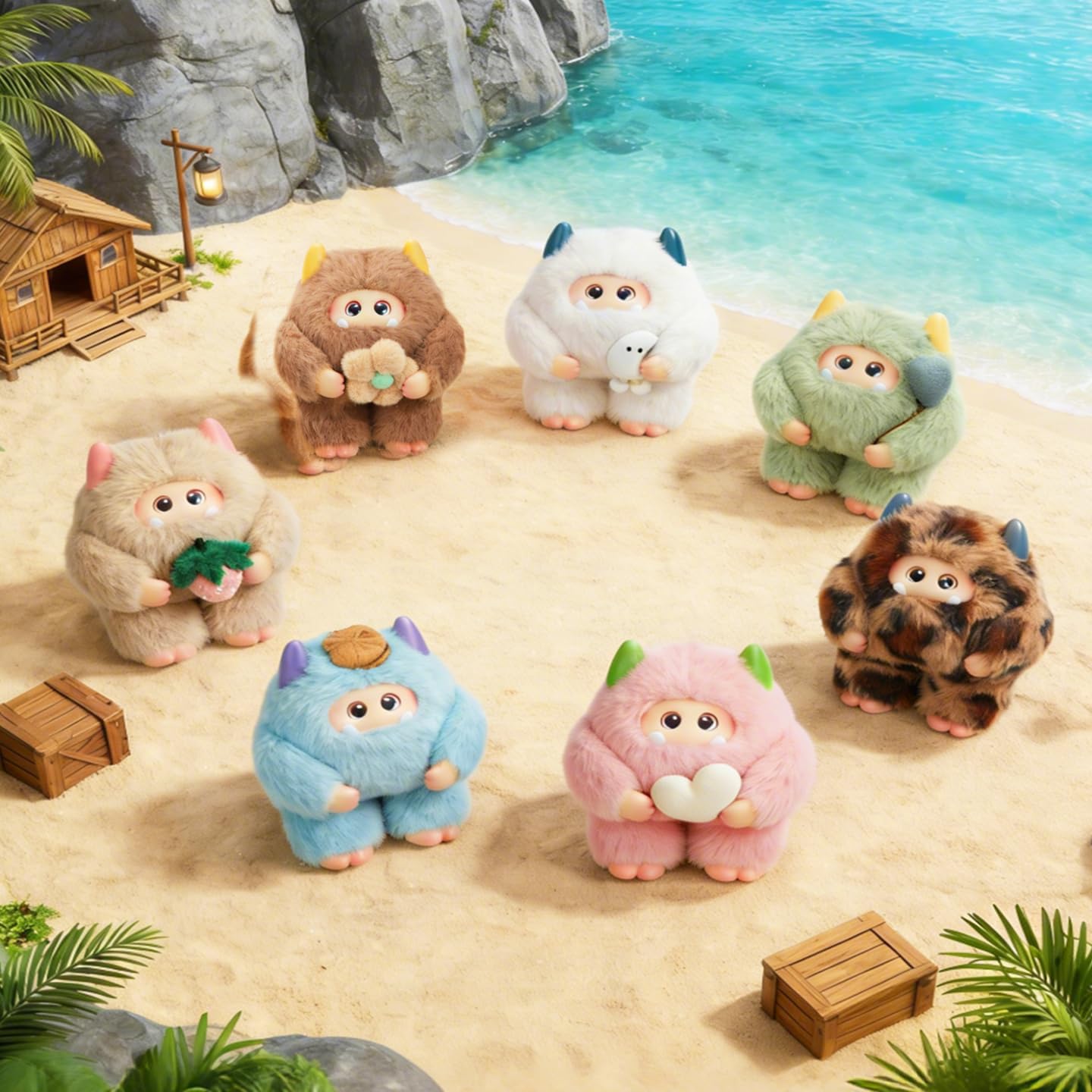 Giggle Monster Marshmallow Dreams Series Vinyl Plush Blind Box Random Design Action Figures Collectible Toys Home Decorations Holiday Birthday Gifts (Whole Set)