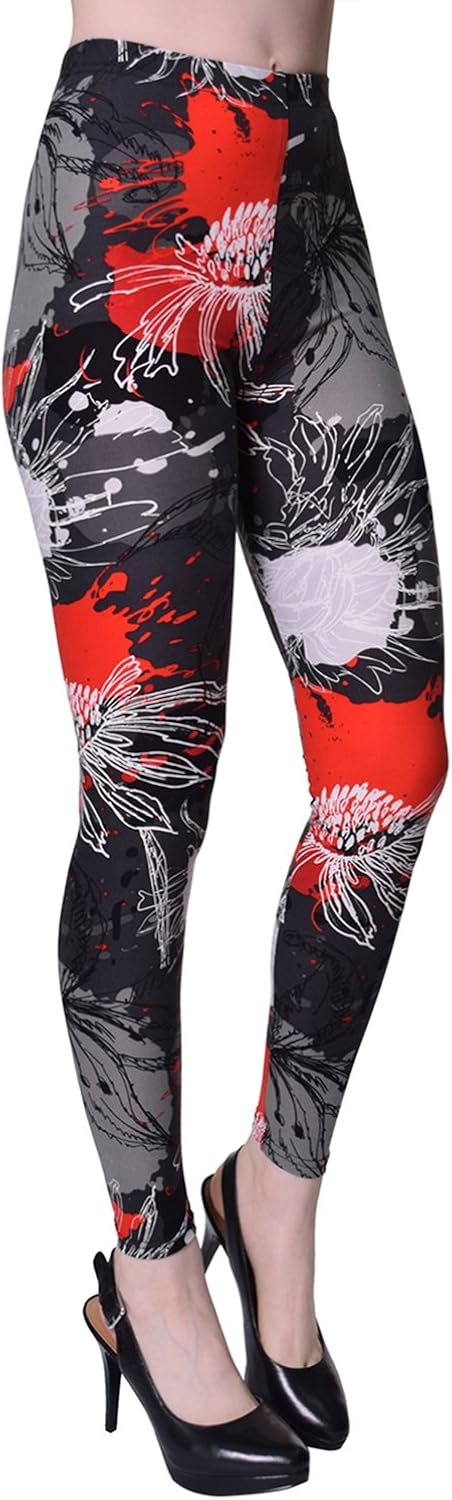 VIV Collection Women's Brushed Buttery Soft High Waist Print Fashion Leggings | Capri & Full Length List 2