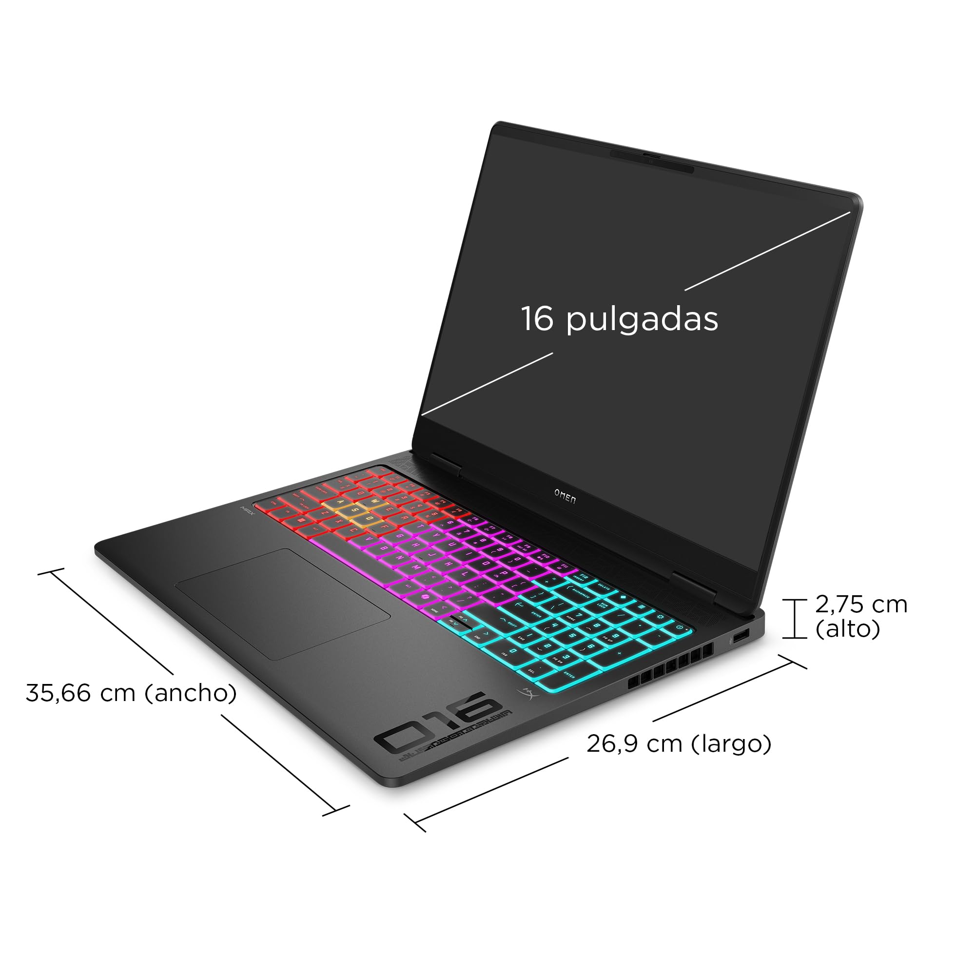 HP OMEN MAX - Ordenador Portátil Gaming de 16" OLED 240Hz (Ultra 7-255HX, 32GB RAM, 1 TB, NVIDIA GeForce RTX 5070 8GB, FreeDos) Negro - Teclado QWERTY Español