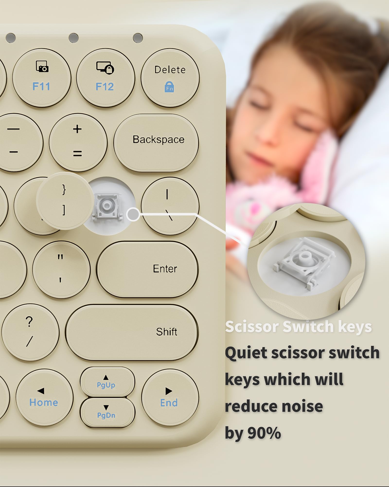 Mini tastiera Bluetooth – multi-dispositivo portatile wireless – 78 tasti estetico silenzioso tastiera per iPad, tablet, laptop, computer, PC, notebook, Windows, Mac, Chrome OS, Android