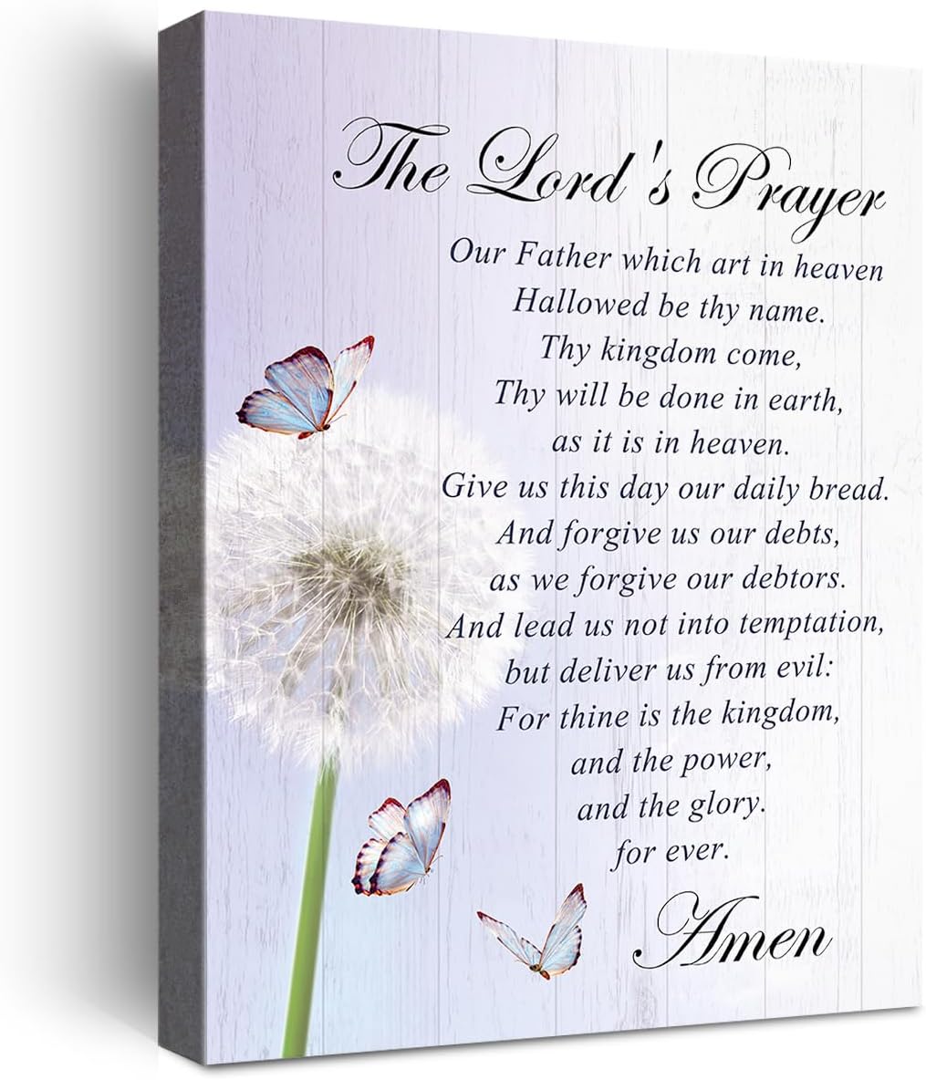 The Lord's Prayer Wall Decor,Lords Prayer Wall Art Canvas
