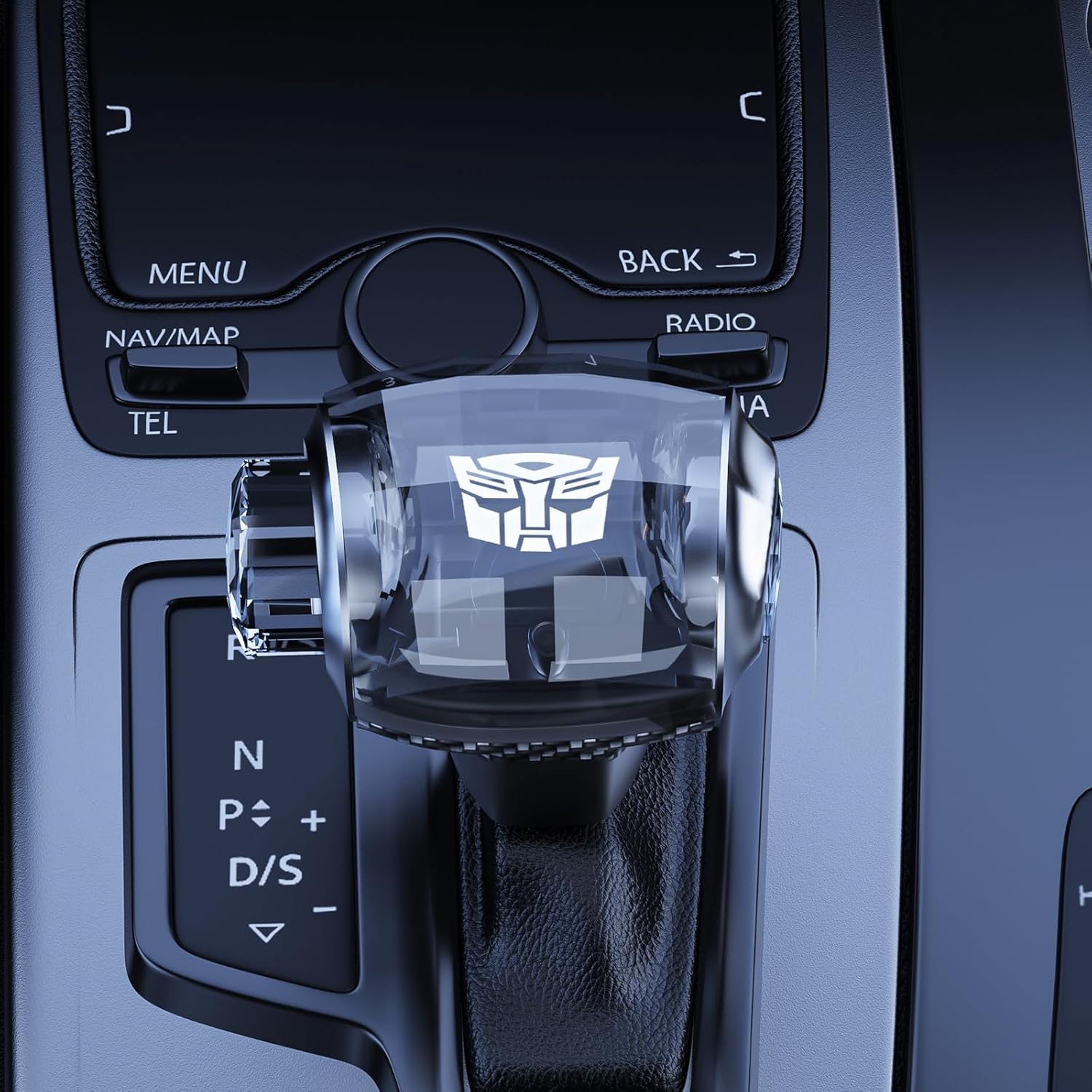 Touch Activated Color changing LED Crystal Automatic Shift Knob with Lock Button For Automatic Gear Shift Knobs with button Shifter head universal