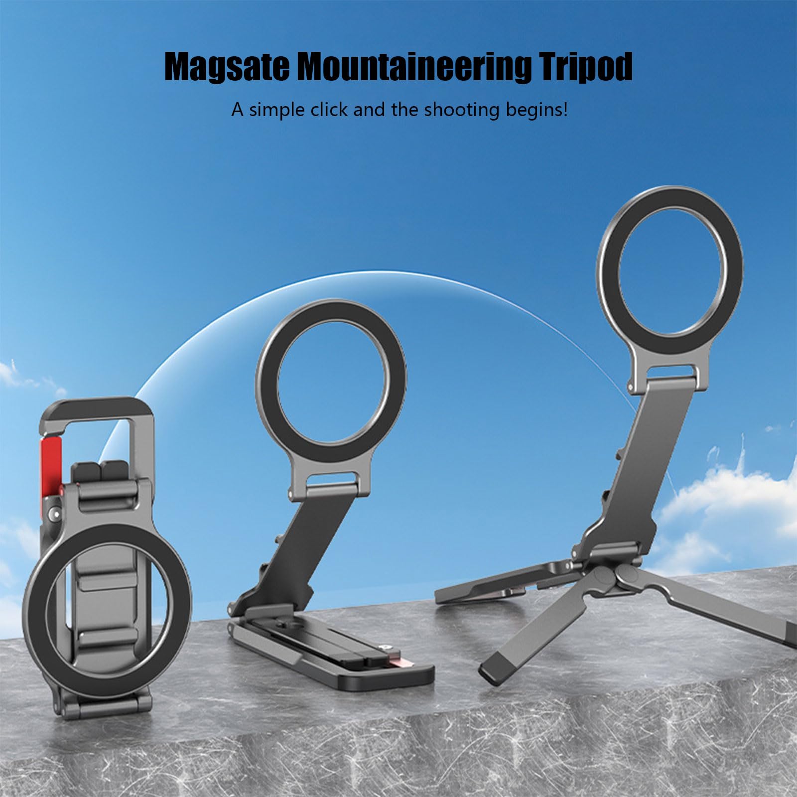 Treppiede compatto pieghevole con forte magnete per un fissaggio sicuro del telefono sottile supporto per telefono