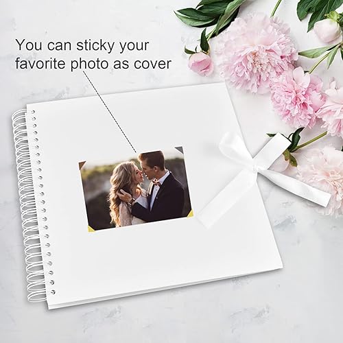 Miniatura 3 de GOTIDEAL Álbum de recortes de 12 x 12 pulgadas con 10 marcadores metálicos, álbum de fotos de 80 páginas de papel para manualidades para bodas y
