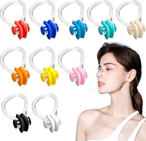 Clip Per Naso Nuoto EAVUYIS - 6 Pezzi Multicolore - Silicone Morbido - Per Adulti E Bambini - Anti Acqua