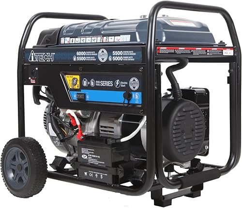 Miniatura 2 de A-ITECH Generador portátil de 6000 vatios de gas y propano con arranque eléctrico, 30 amperios, cumple con California CARB