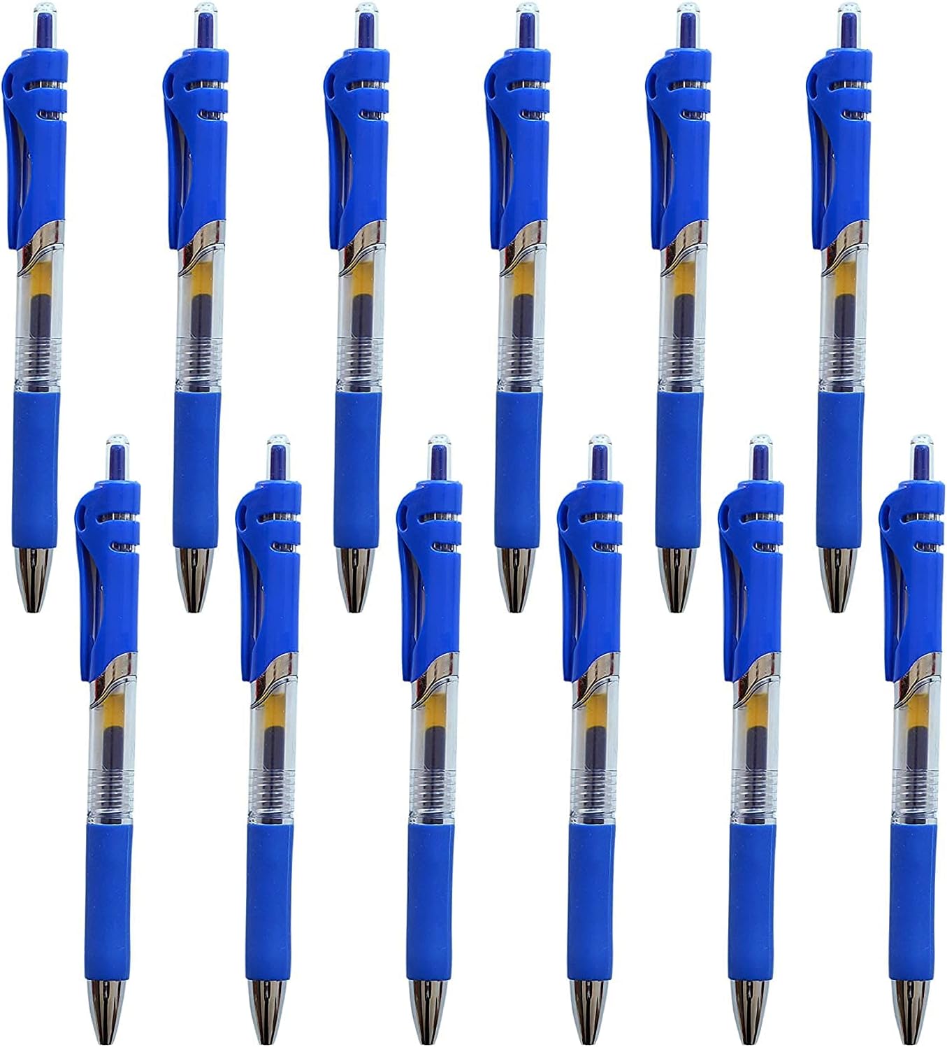 Premium Retractable Rolling Ball Gel Pens (0.5mm) 12-Pack (Color Blue)