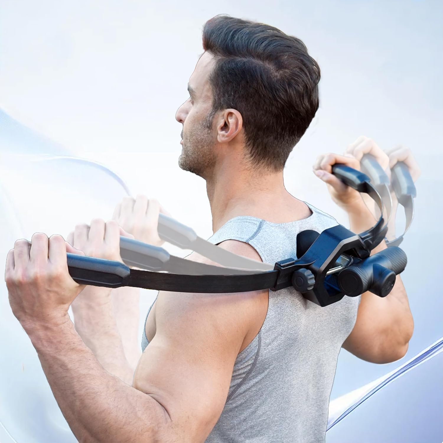 Massage Gun Holder for Hard to Reach Areas. Relieve Muscle Pain in Shoulders, Upper Back, Lower Back, Legs. Compatible with Most Massage Guns. Unlock Full Body, Deep Tissue Relief Massage Gun Holder for Hard to Reach Areas. Relieve Muscle Pain in Shoulders, Upper Back, Lower Back, Legs. Compatible with Most Massage Guns. Unlock Full Body, Deep Tissue Relief